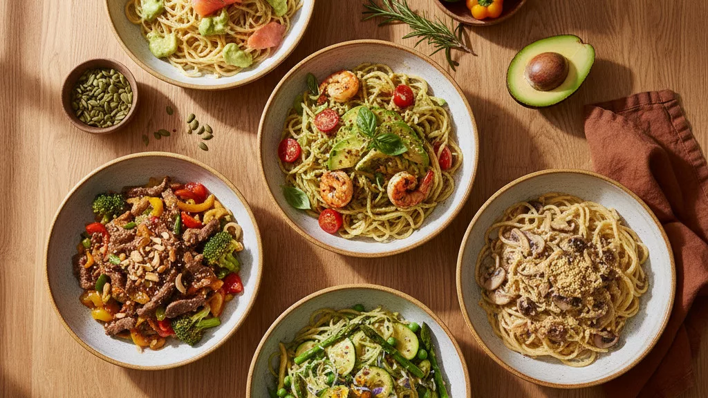 5 соленых рецептов с конняк-лапшой для вкусного кето-обеда